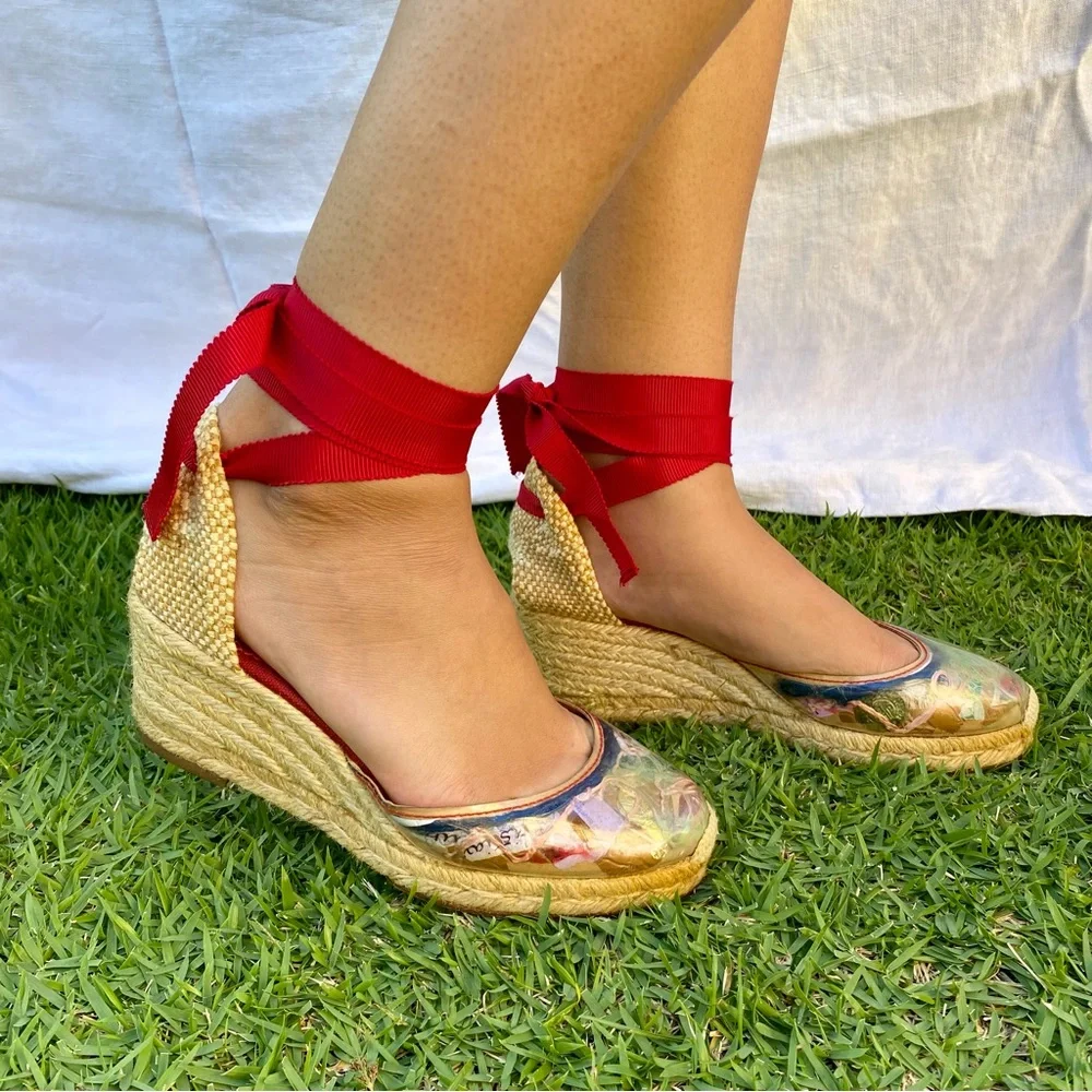 Christian Louboutin “Trash” Wedge Espadrilles Sandal